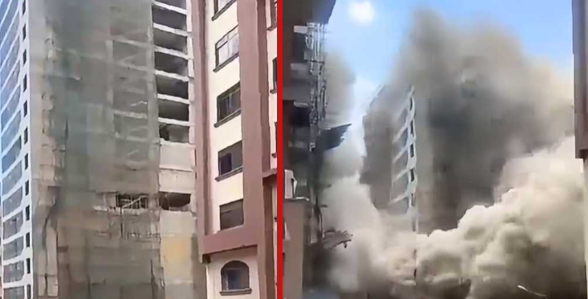 Moment Multi-story building under construction collapses in Kenya (Video)
